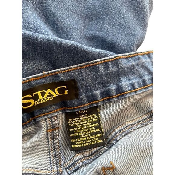 Stag Womens Blue Authentic Quality Mid-Rise Bootcut Jeans Size 15 - Picture 10 of 11